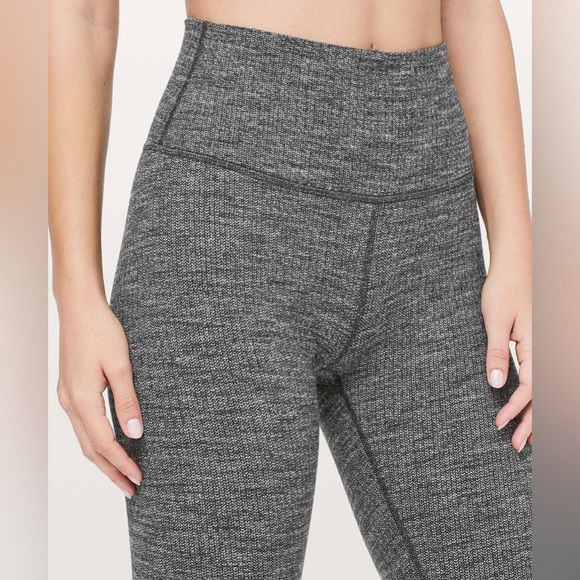 Lululemon Wunder Under Pant Hi-Rise Luon Variegated Knit Black Heathered Black 6 - Picture 3 of 3